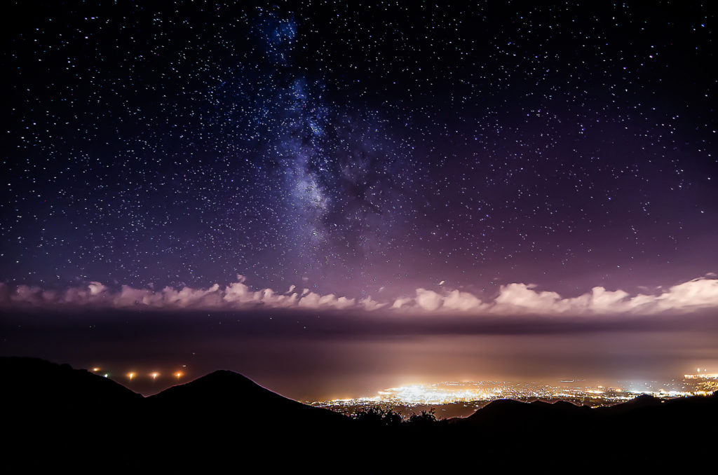 the Milky Way above the cloud in Santa Barbara